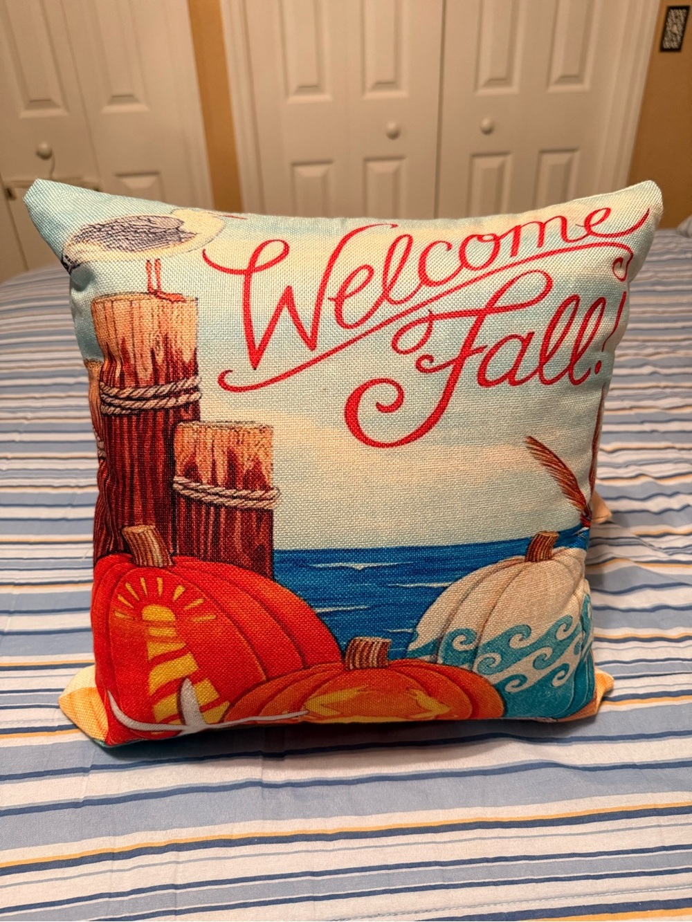 Welcome Fall Decorative Throw Pillow - Multicolor